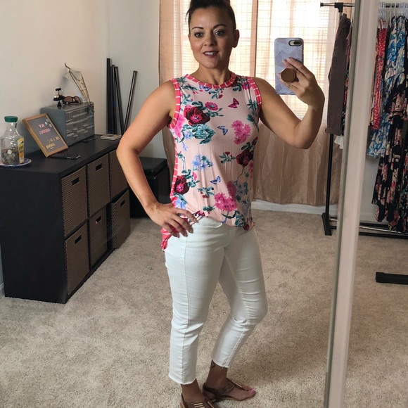 Pink Floral and Stripe Top - Picture 7 of 8